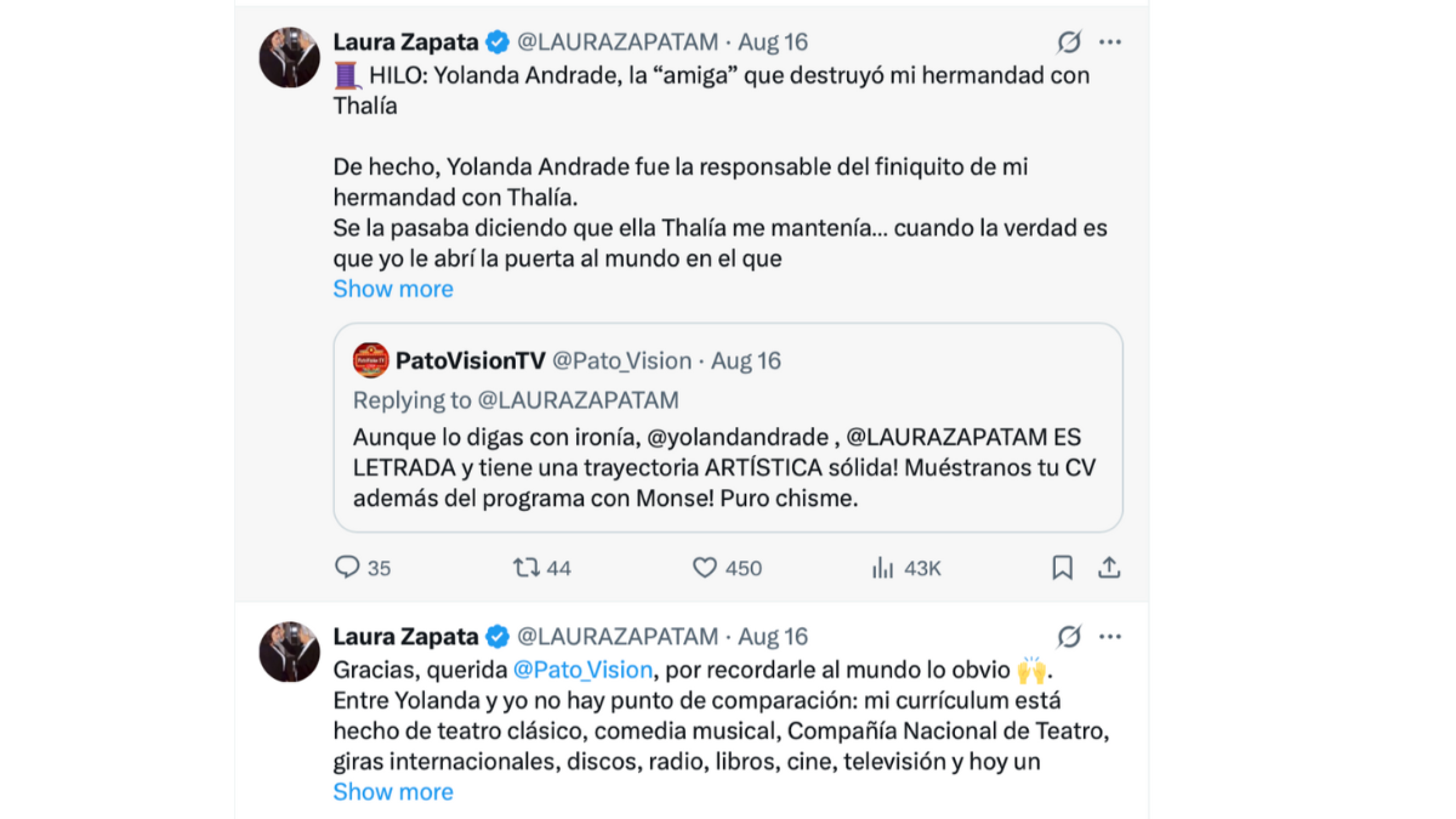 Laura Zapata contra Yolanda