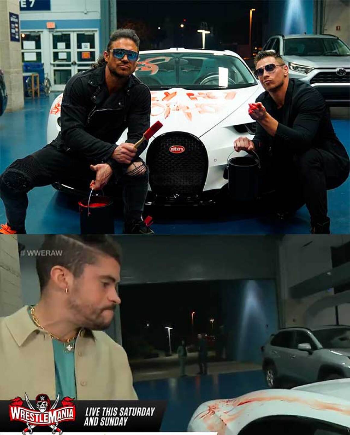 The Miz vandaliza el auto de Bad Bunny