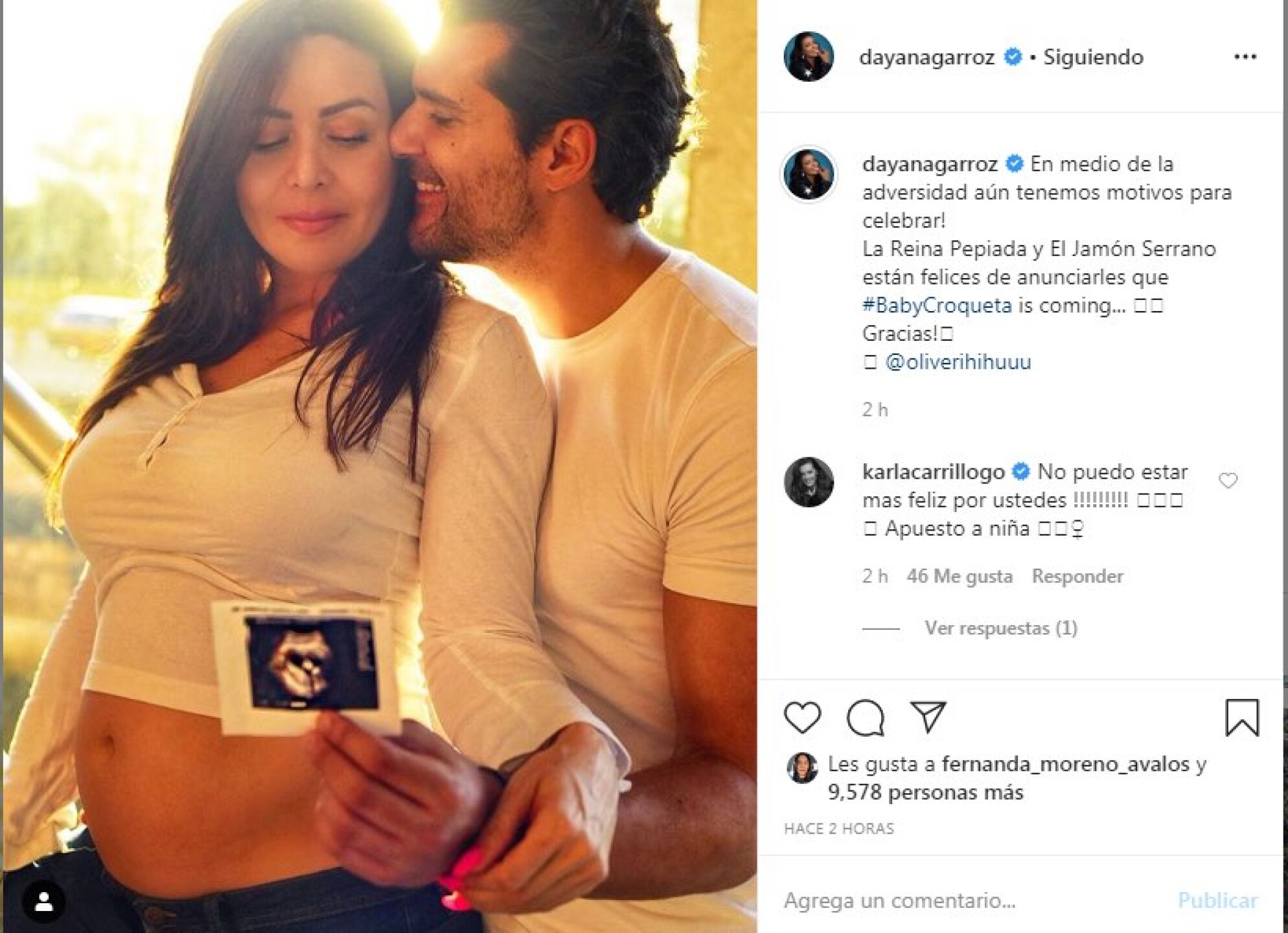 Dayana Garroz será mamá