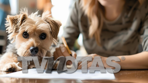 Perrito con contrato