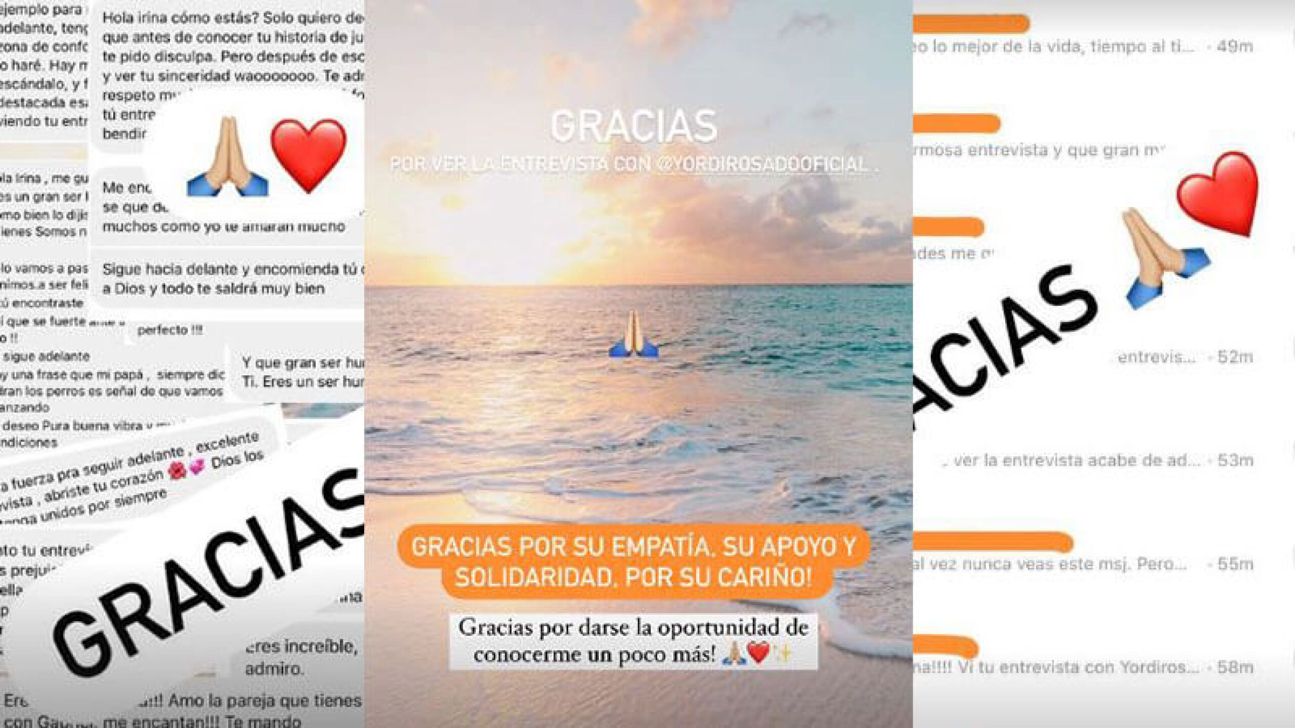 La actriz agradeció todo.