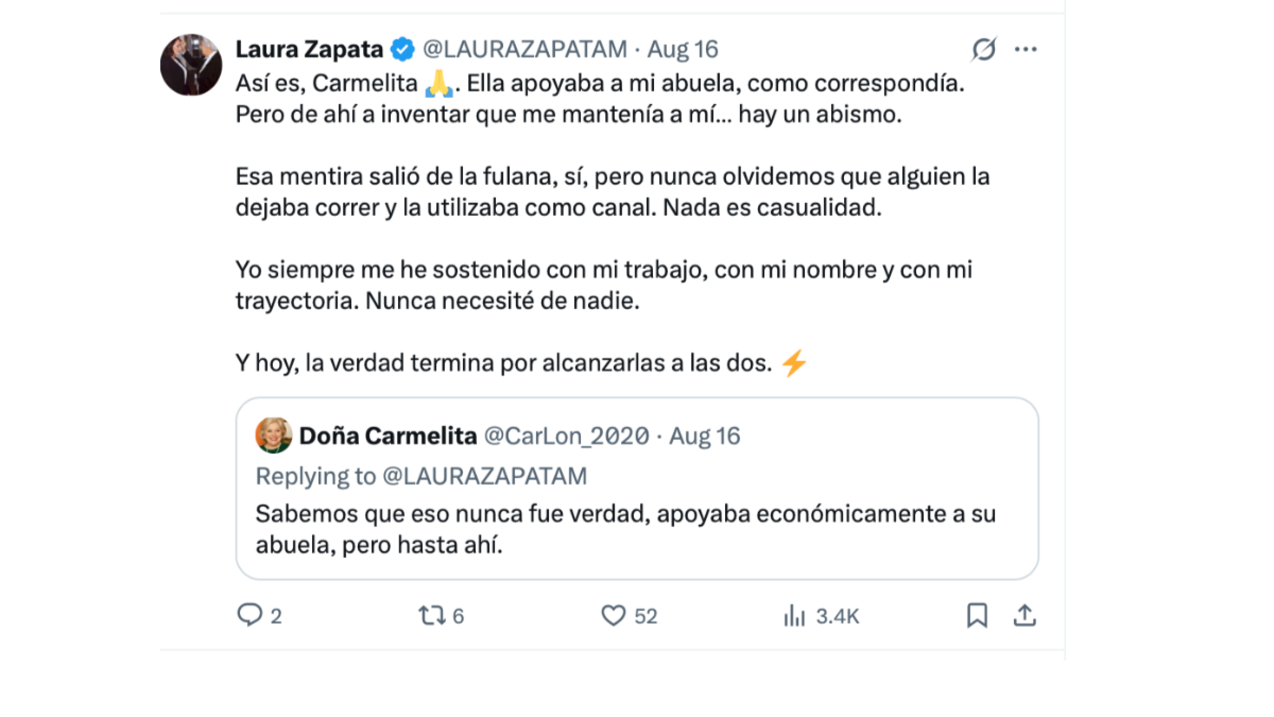Laura Zapata contra Yolanda