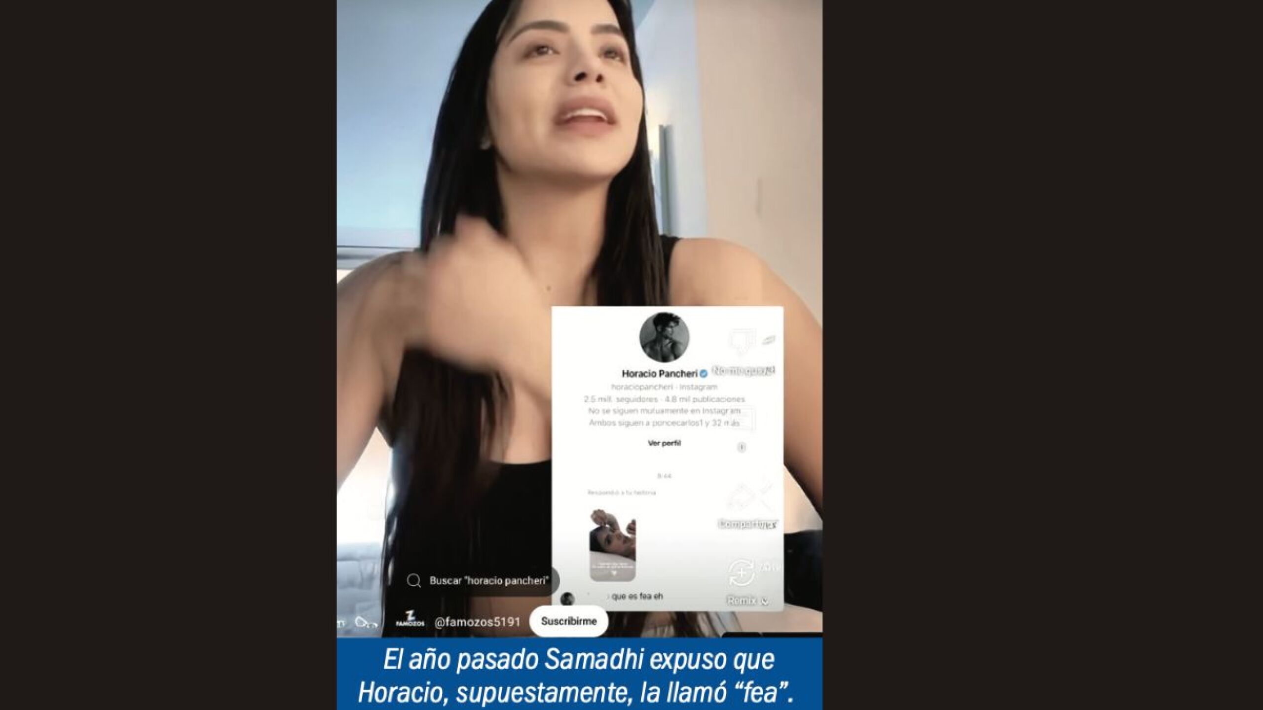 Horacio Pancheri le dice "fea" a Samadhi