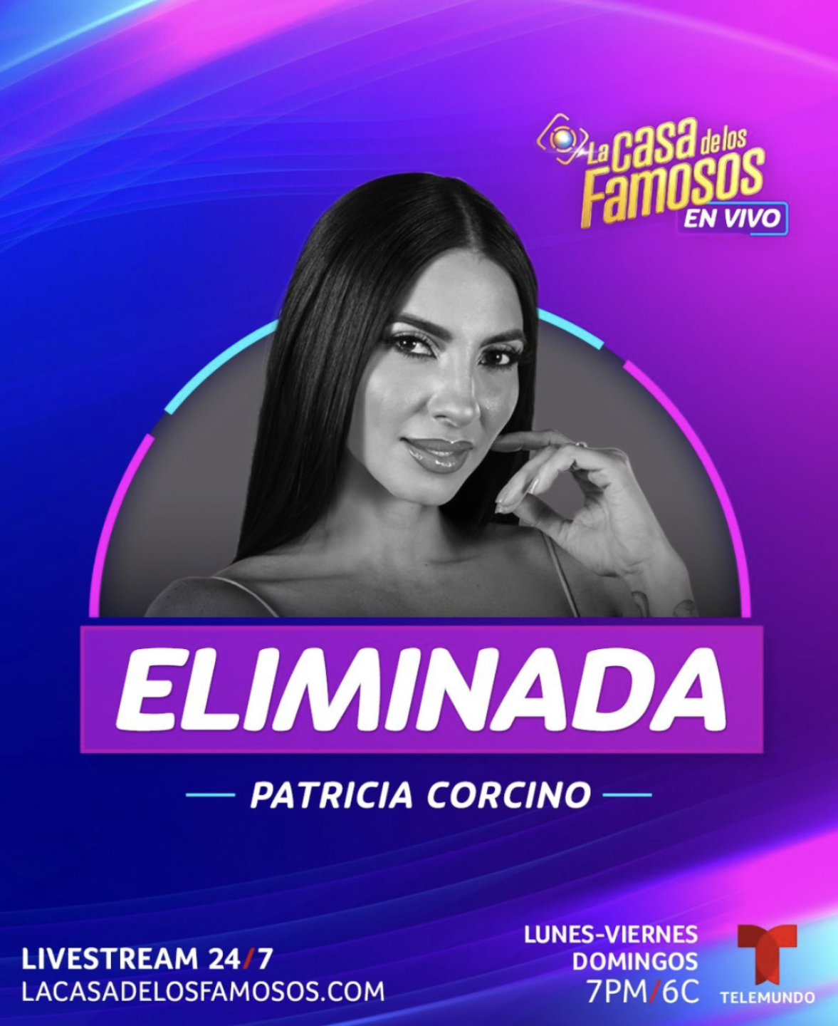 Patricia Corcino se convirtió en la eliminada La casa de los famosos
