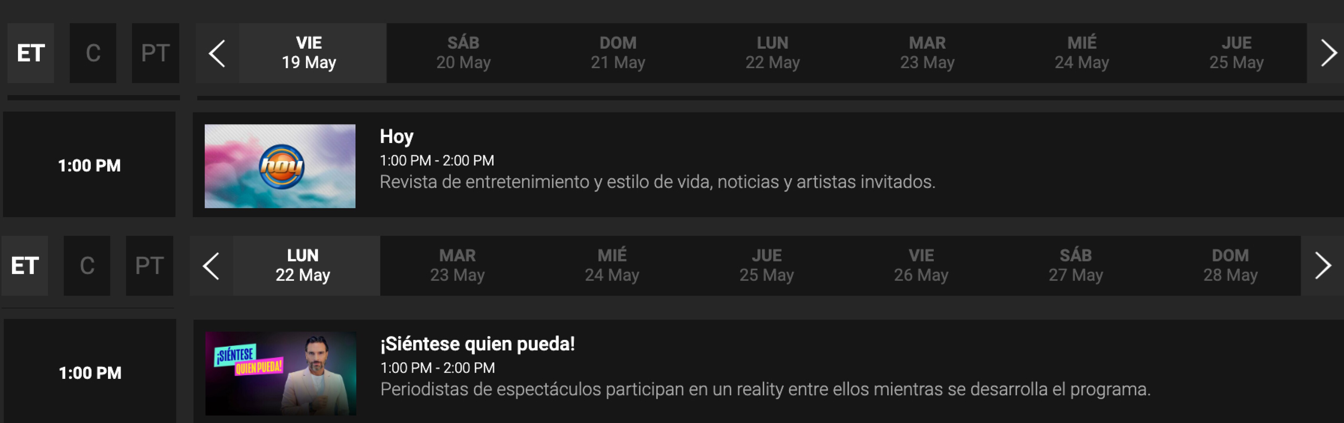 cambio Hoy por Siéntese Quien Pueda en Univision horario