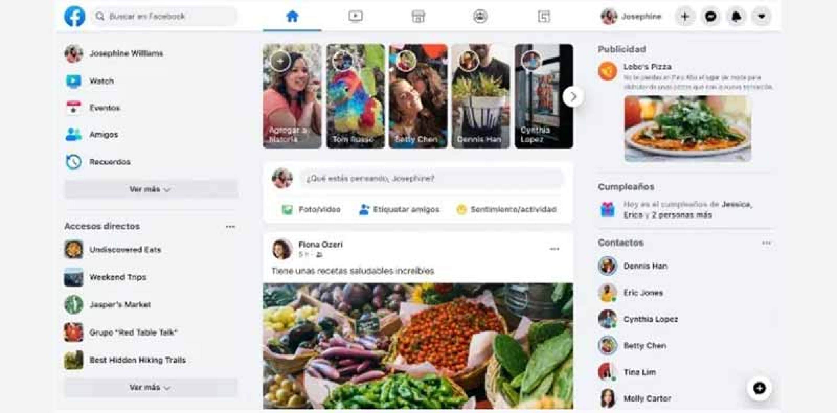 Facebook Diseño Nuevo Plataforma Redes Sociales Oscuro
