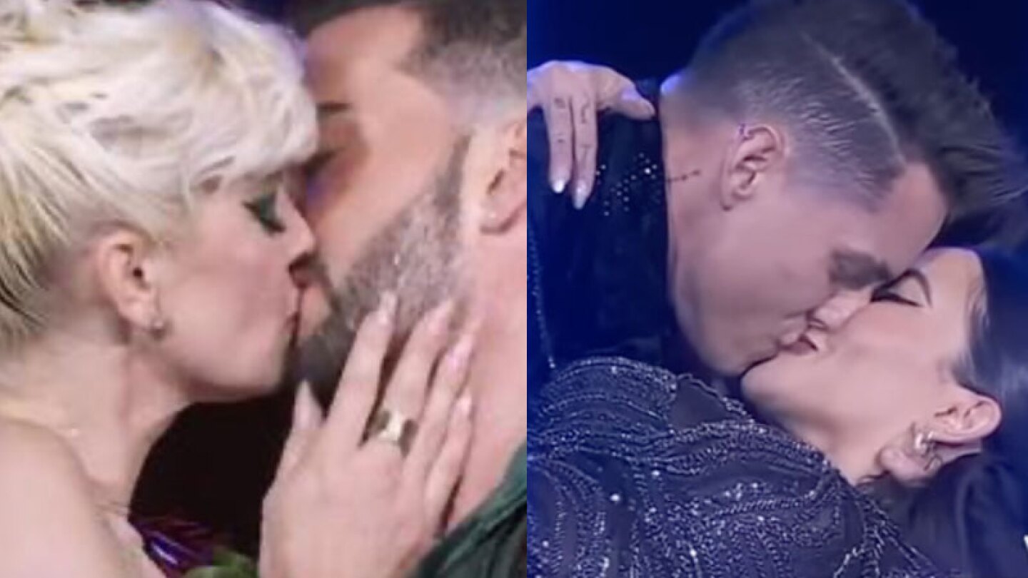 Isabel Madow, Roberto Carlo, Agustín y Dania besos en Las estrellas bailan en Hoy