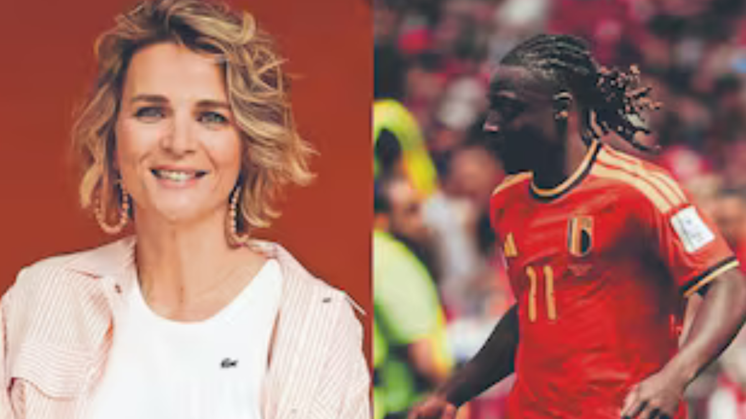 Conductora deportiva France Pierron reaccionando en programa en vivo a decisión de futbolista