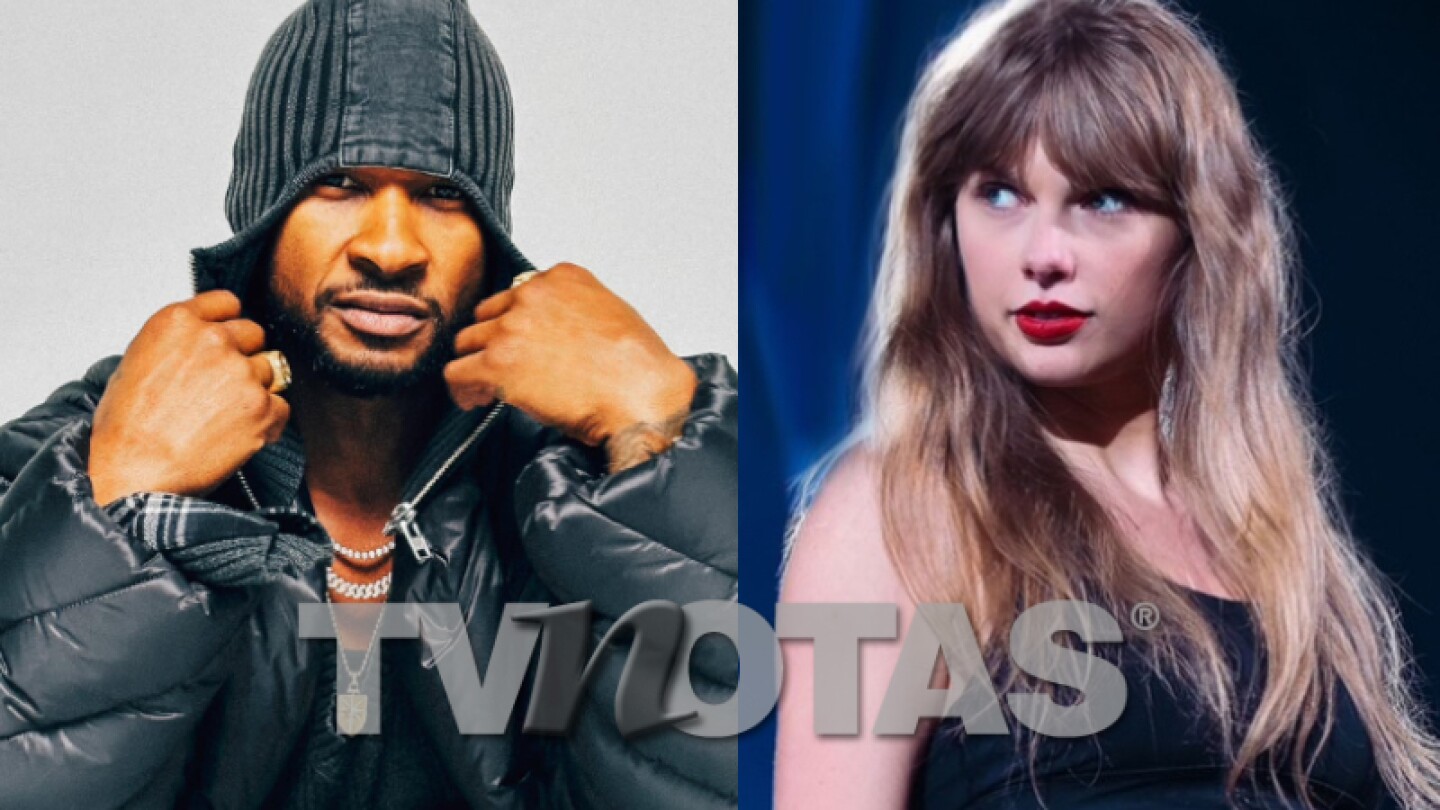 Usher y Taylor Swift en el Super Bowl LVIII