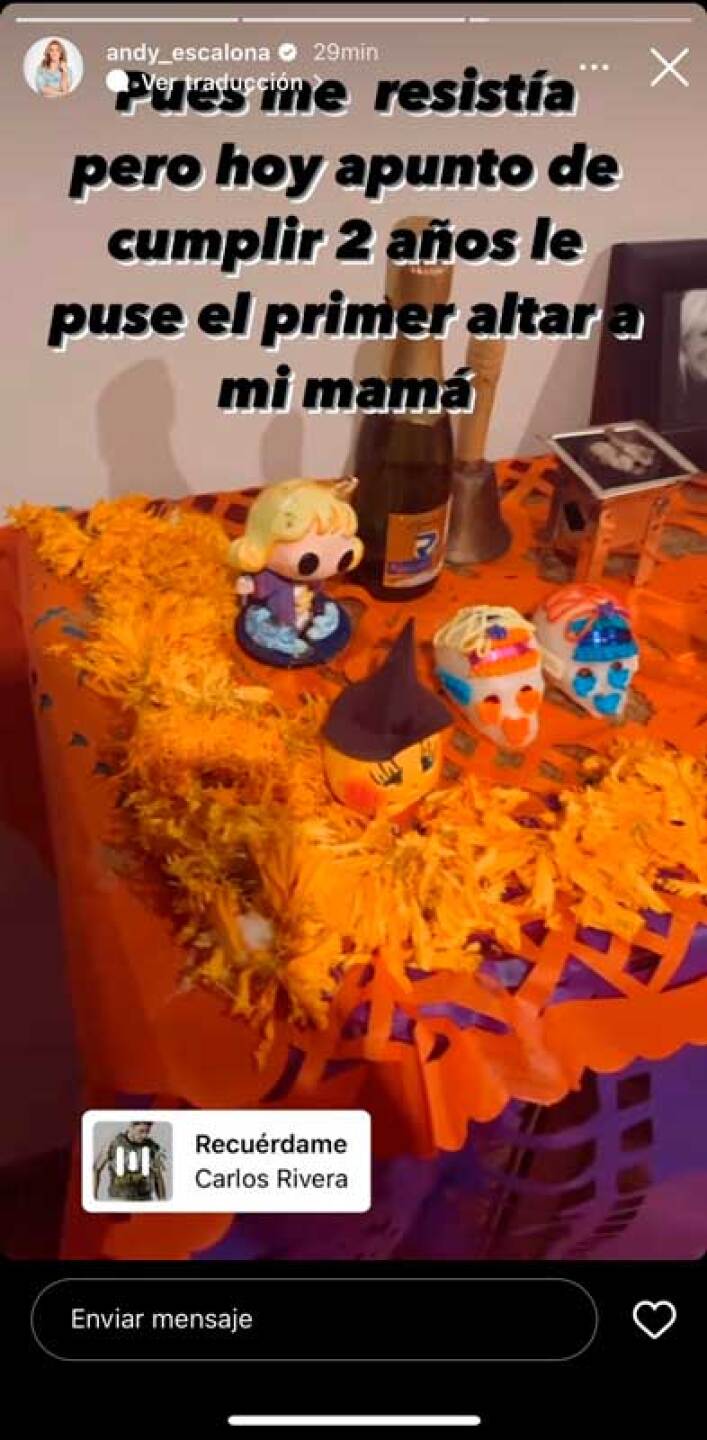 Andrea Escalona muestra la emotiva ofrenda que le dedicó a su madre Magda Rodríguez