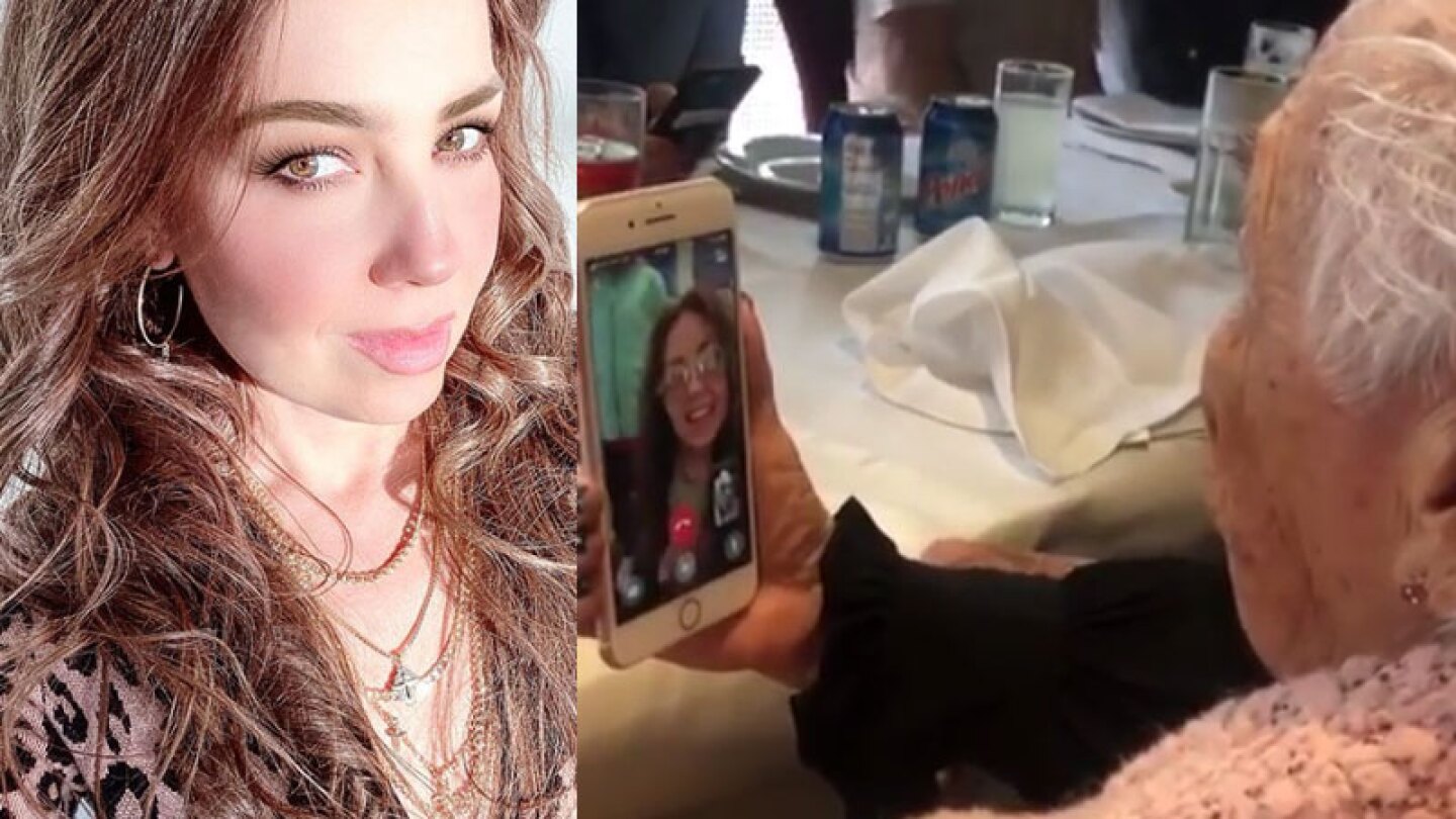 Thalía felicita a su abuelita en su cumpleaños número102 por videollamada 