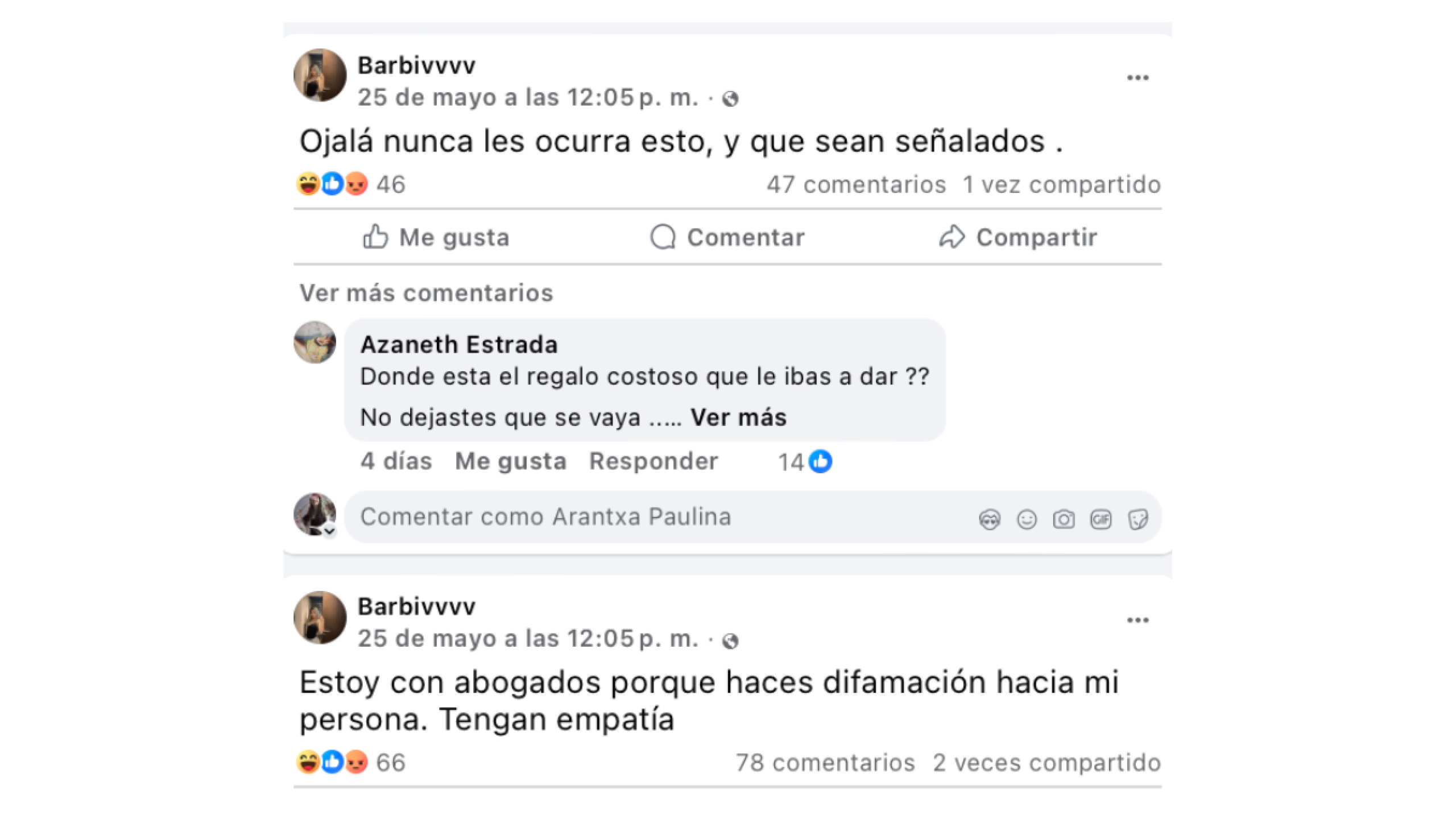 Vivian amiga de Valeria denuncia amenazas y difamación