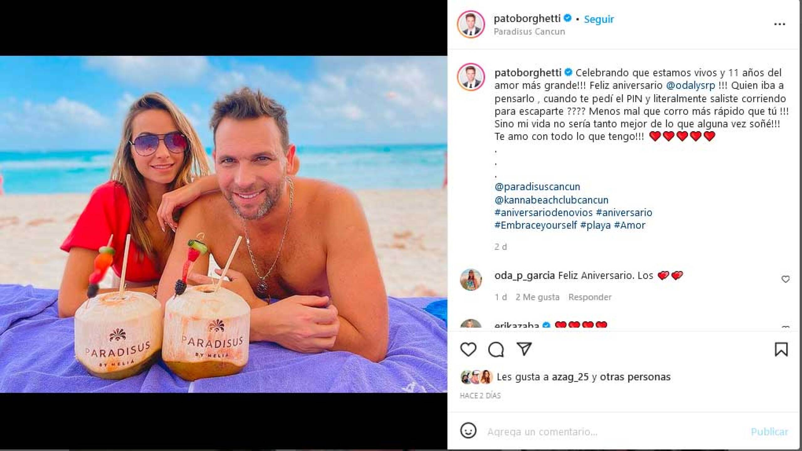 La pareja esta feliz