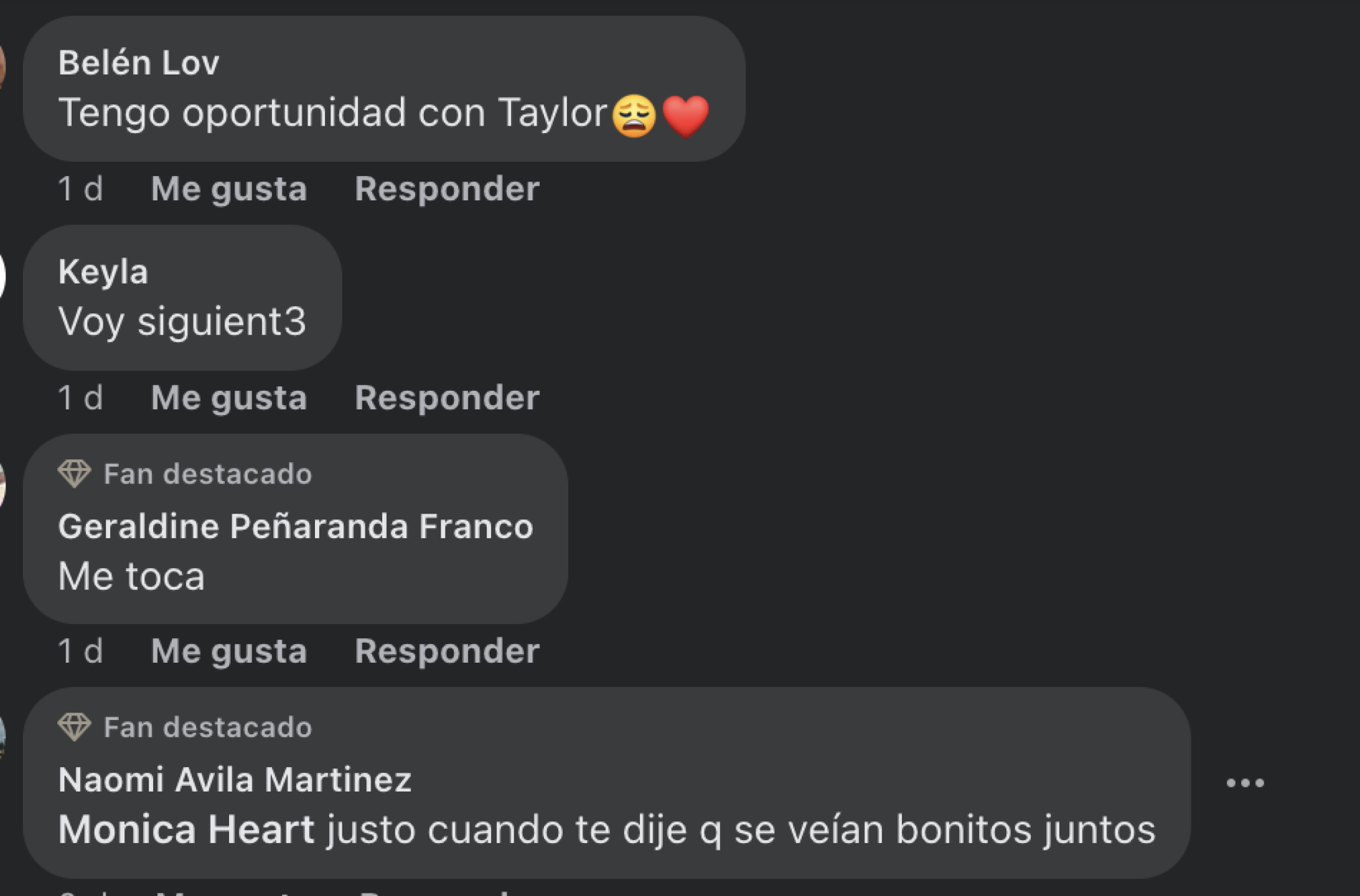 comentarios en redes sobre la ruptura.