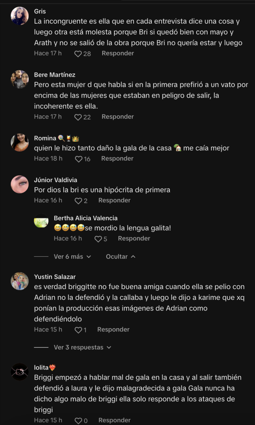 Comentarios en redes sociales