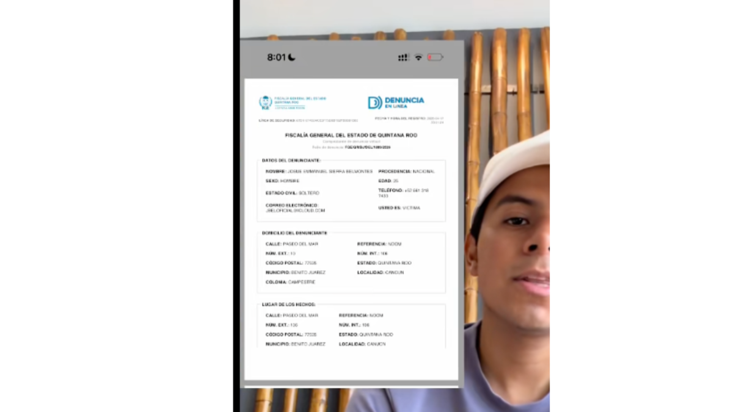 Daniel Borjas salió del departamento sin despedirse