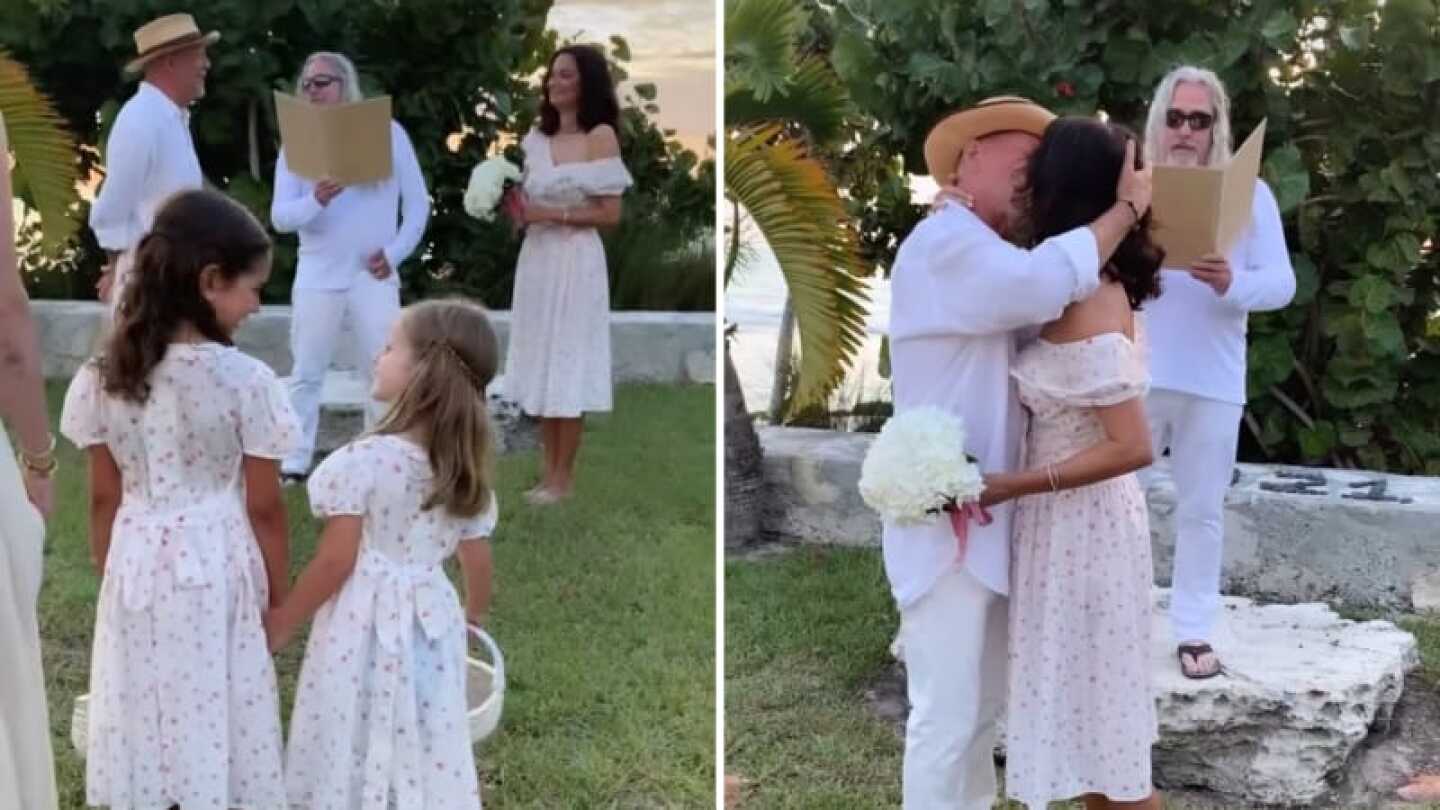 Bruce Willis renueva votos con su esposa y hasta Demi Moore asistió