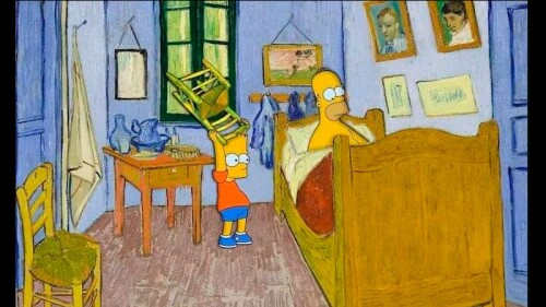 Escenas y personajes de Los Simpson son convertidos en obras de arte