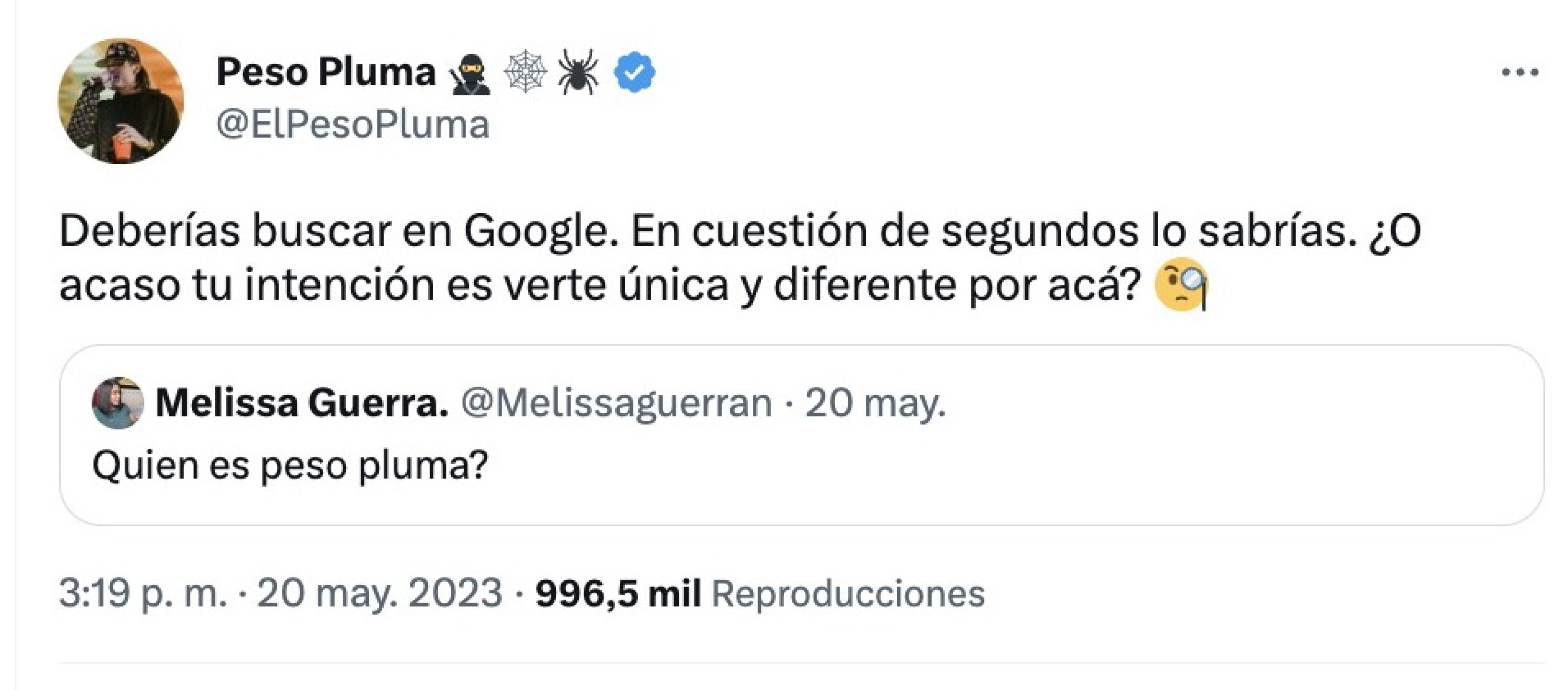 Peso Pluma habría respondido en Twitter