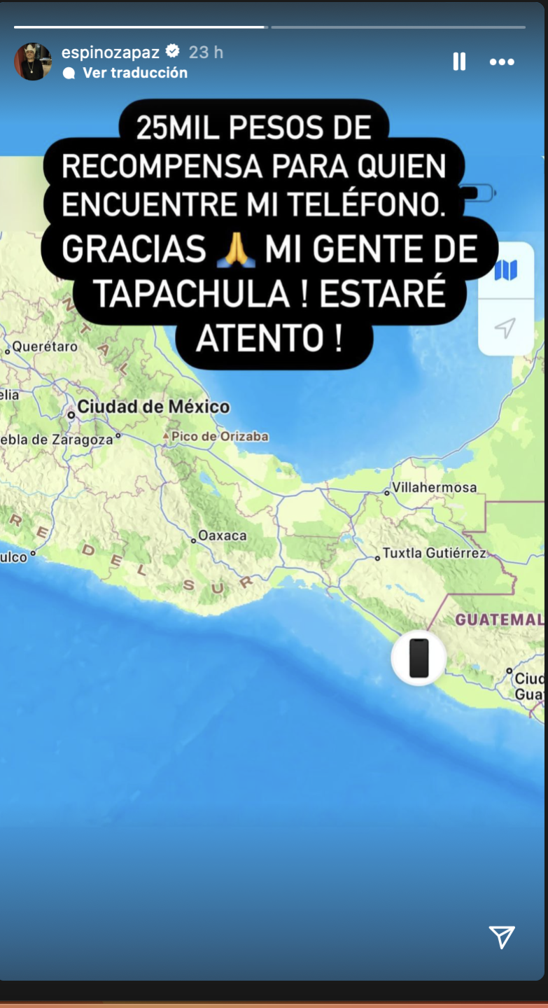 Espinoza Paz ofrece recompensa por su celular