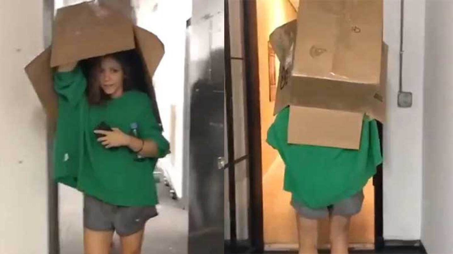 Shakira se enfrentó a la lluvia de Miami con un improvisado paraguas