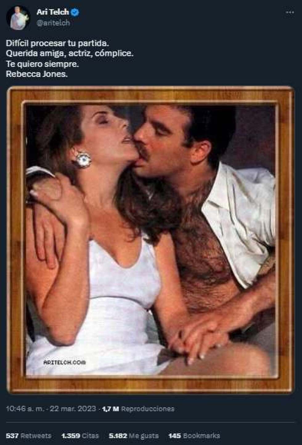 Verónica del Castillo sale en defensa de su excuñado, Ari Telch tras polémica foto con Rebecca Jones