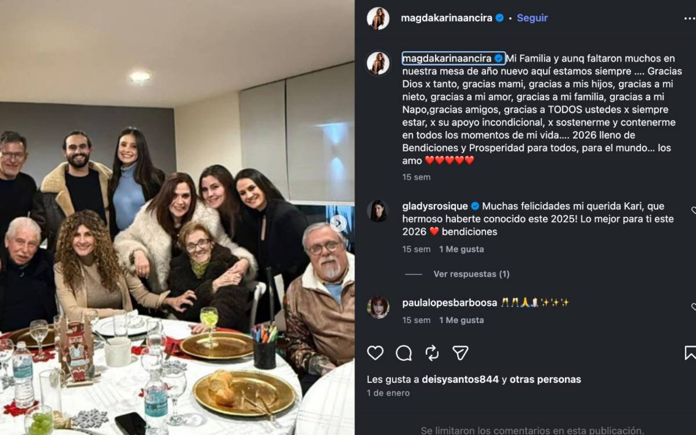 Karina Duprez y su familia