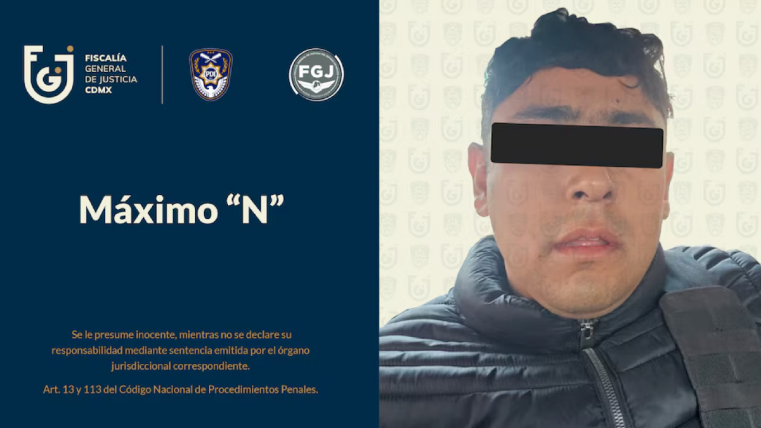 Detienen a Máximo 'N', presunto implicado en asesinato de Yrma Lydya