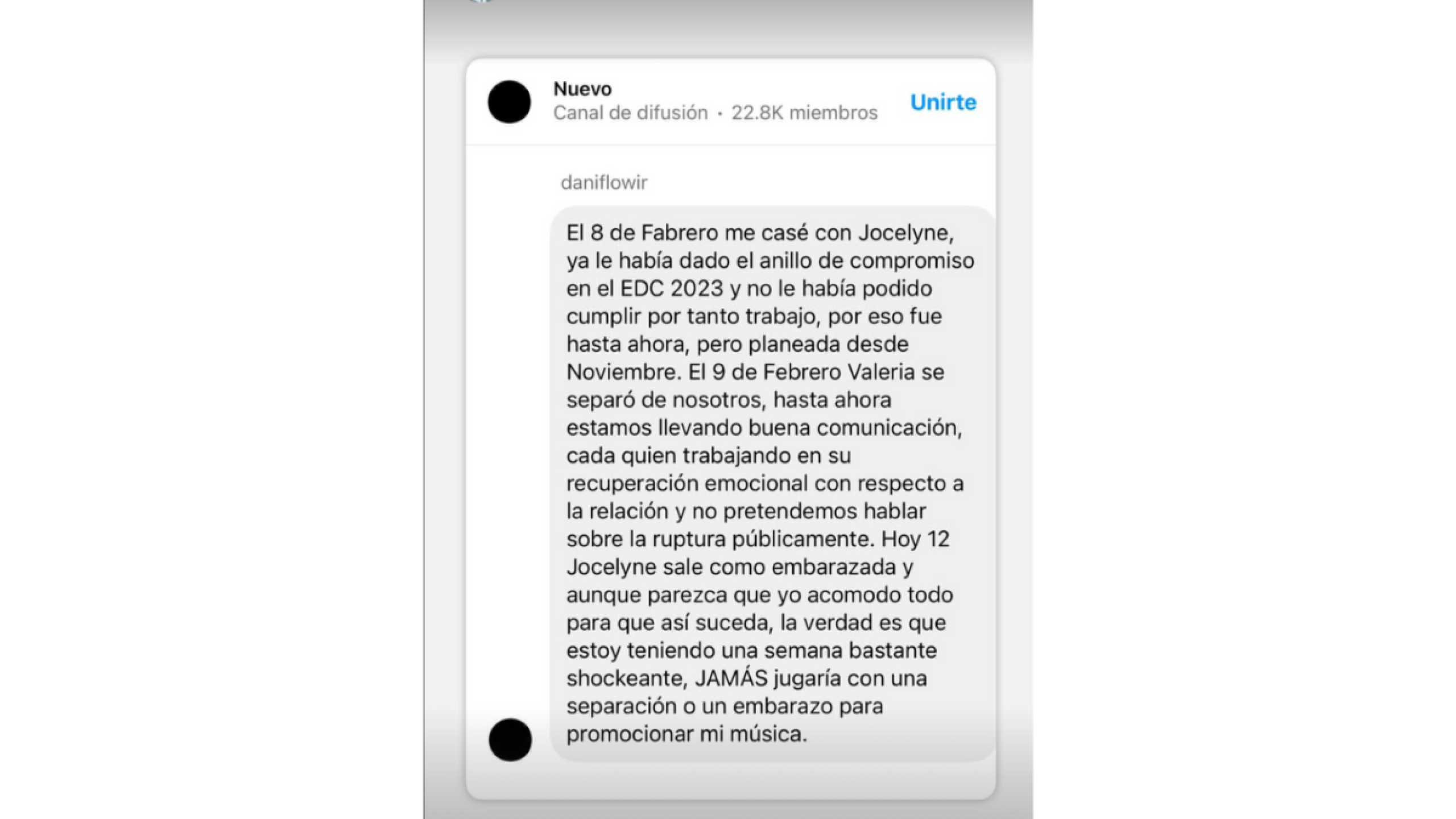 Dani Flow sorprende: anuncia embarazo de su esposa y confirma su separación de Vale