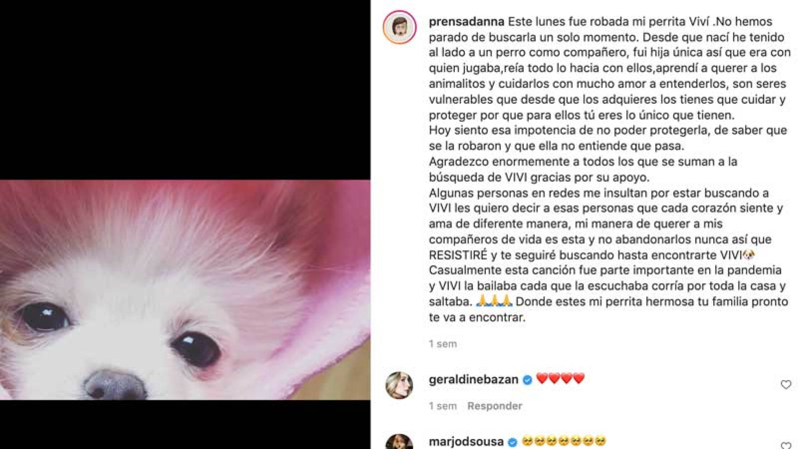 Danna da recompesa por su perrita