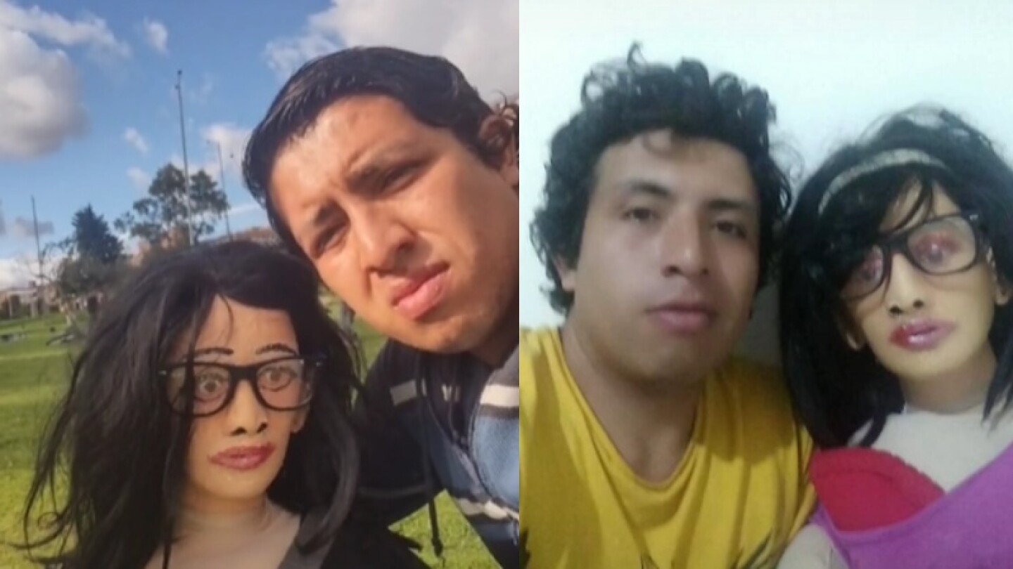 Hombre presume romance con muñeca de trapo