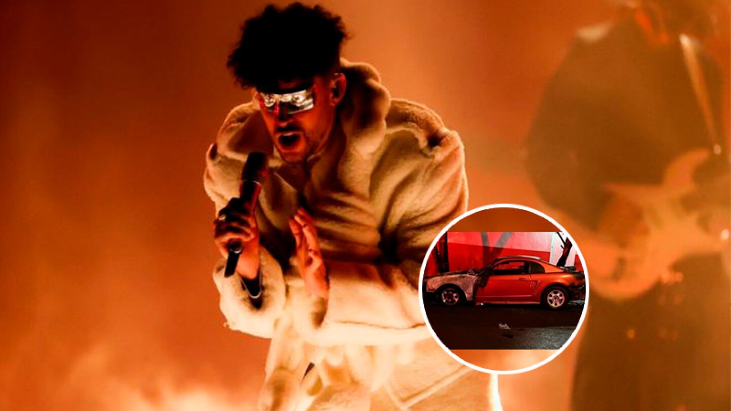 Arde coche de presunto vendedor de boletos falsos para Bad Bunny