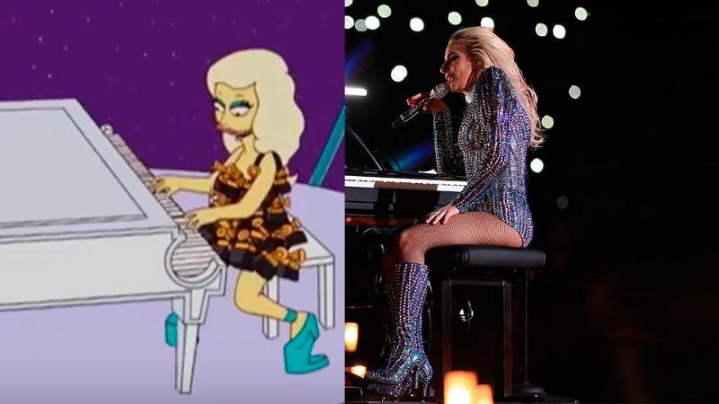 Lady Gaga en el Super Bowl de Los Simpson