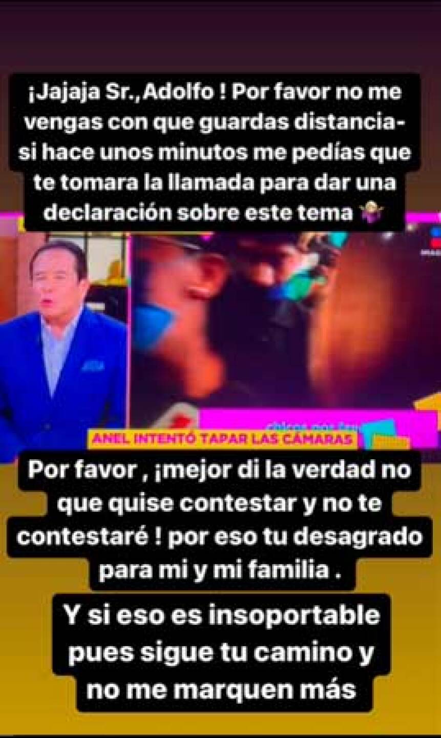 Una de sus declaraciones fue directo al conductor, quien comentó que tomará distancia de ella
