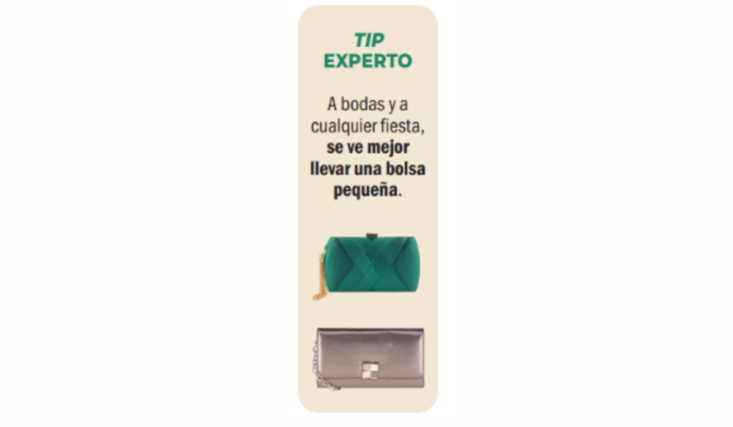 Tip de bolsas que usar en bodas.