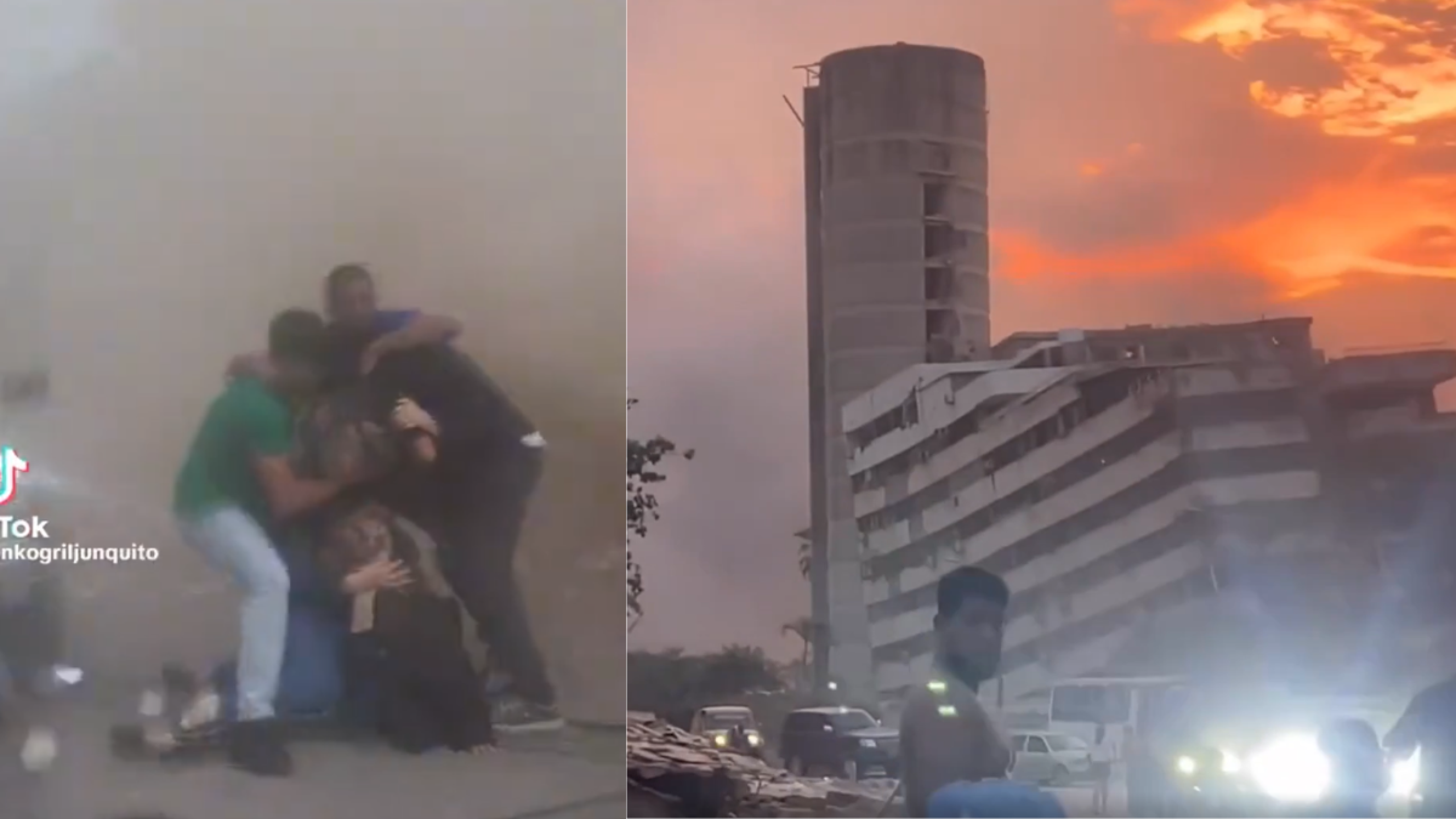 Momento del doble terremoto en Venezuela