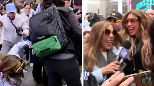 Reporteta de 'El gordo y la flaca' se cae frente a Thalía