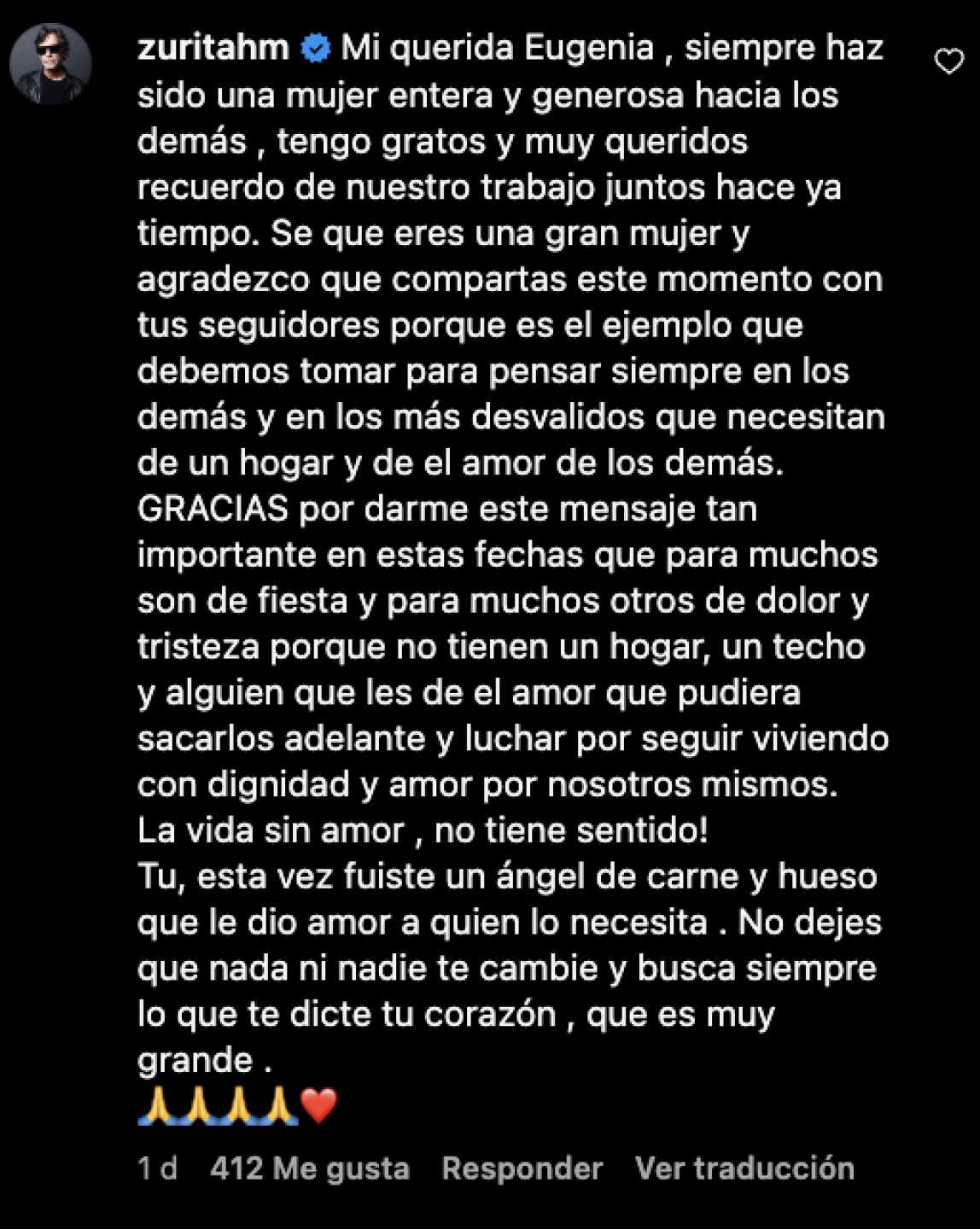 Huberto Zurita comenta a Eugenia Cauduro
