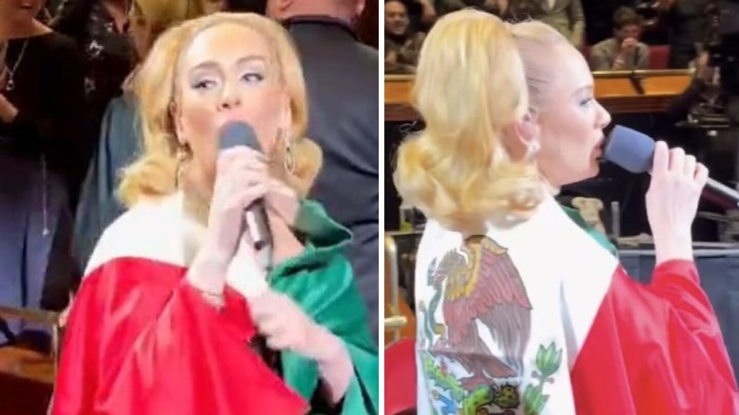 Adele porta con orgullo la bandera de México durante concierto; en vivo y en redes la ovacionan