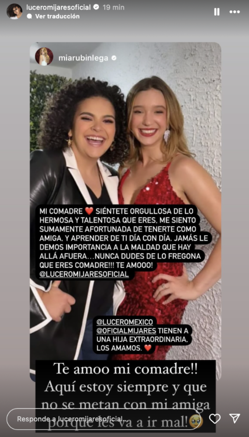 Mía Rubín defiende a Lucero Mijares