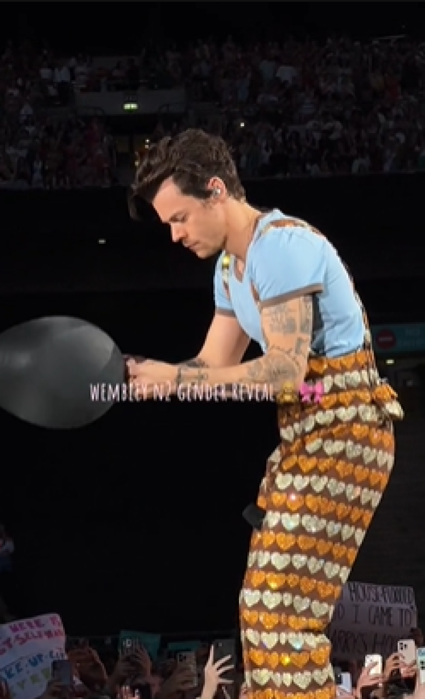 Harry Styles ayuda a fan con su gender reveal de su bebé