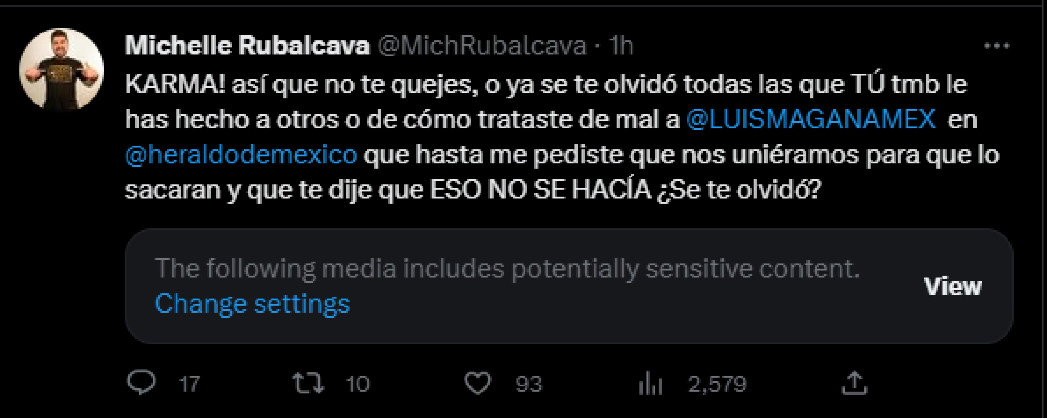 Michelle Rubalcava sostiene que Alex Kaffie solo paga su karma