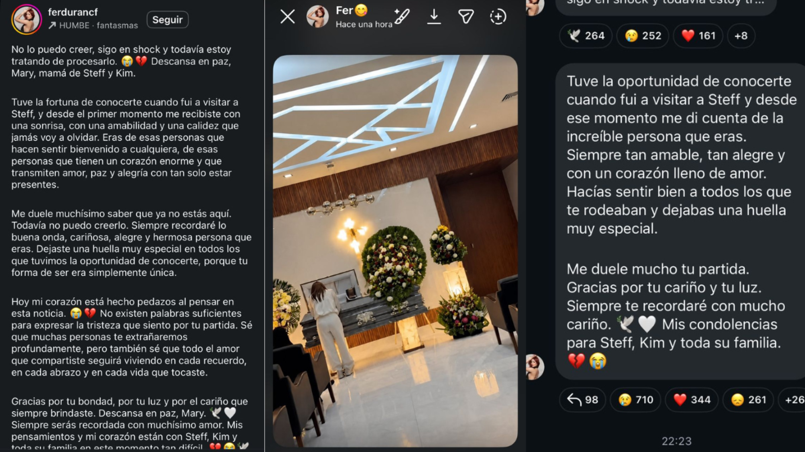 Fer Durán habría filtrado la foto del funeral de la mamá de Kimberly Loaiza