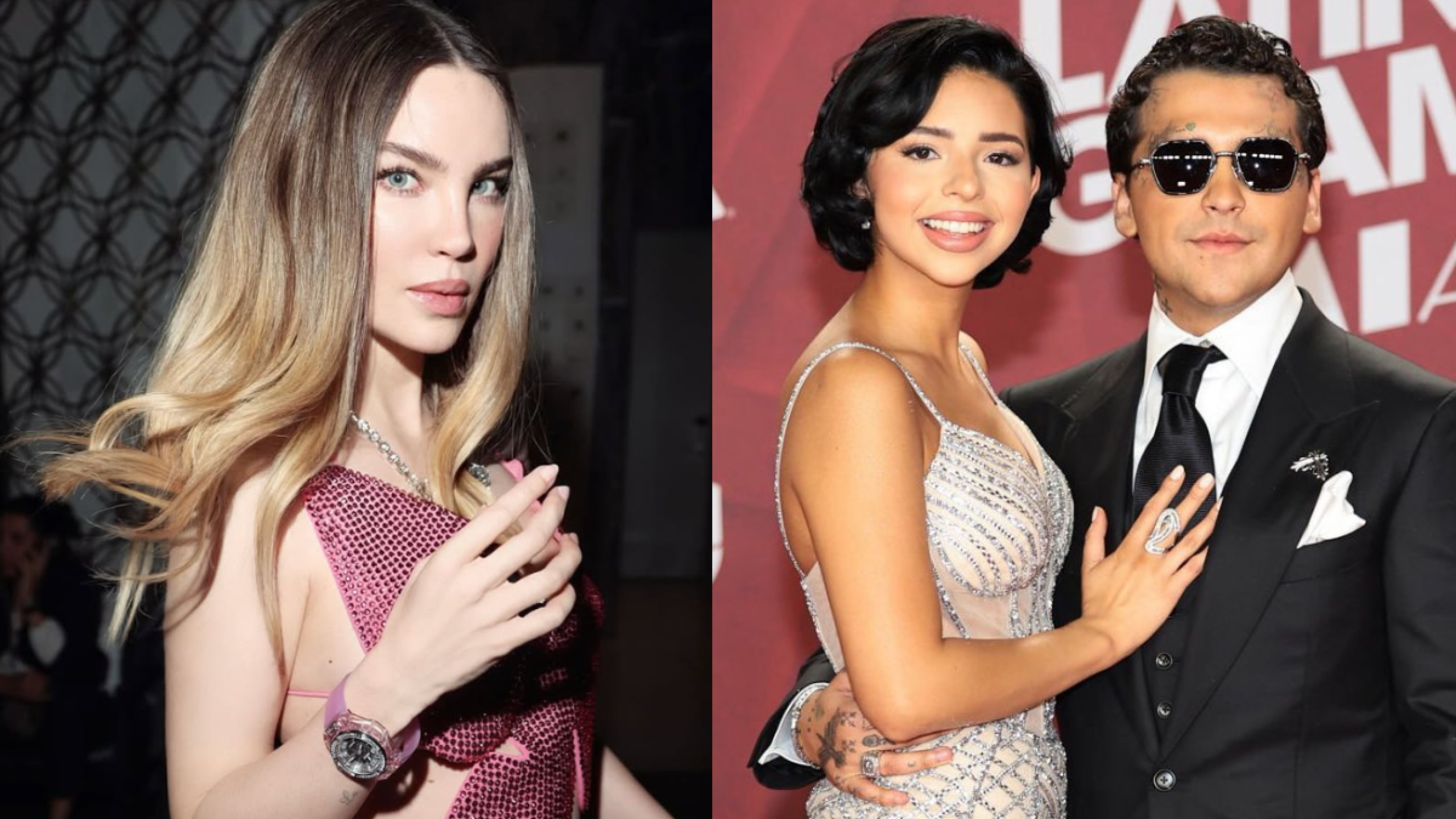 Belinda, Ángela Aguilar y Christian Nodal