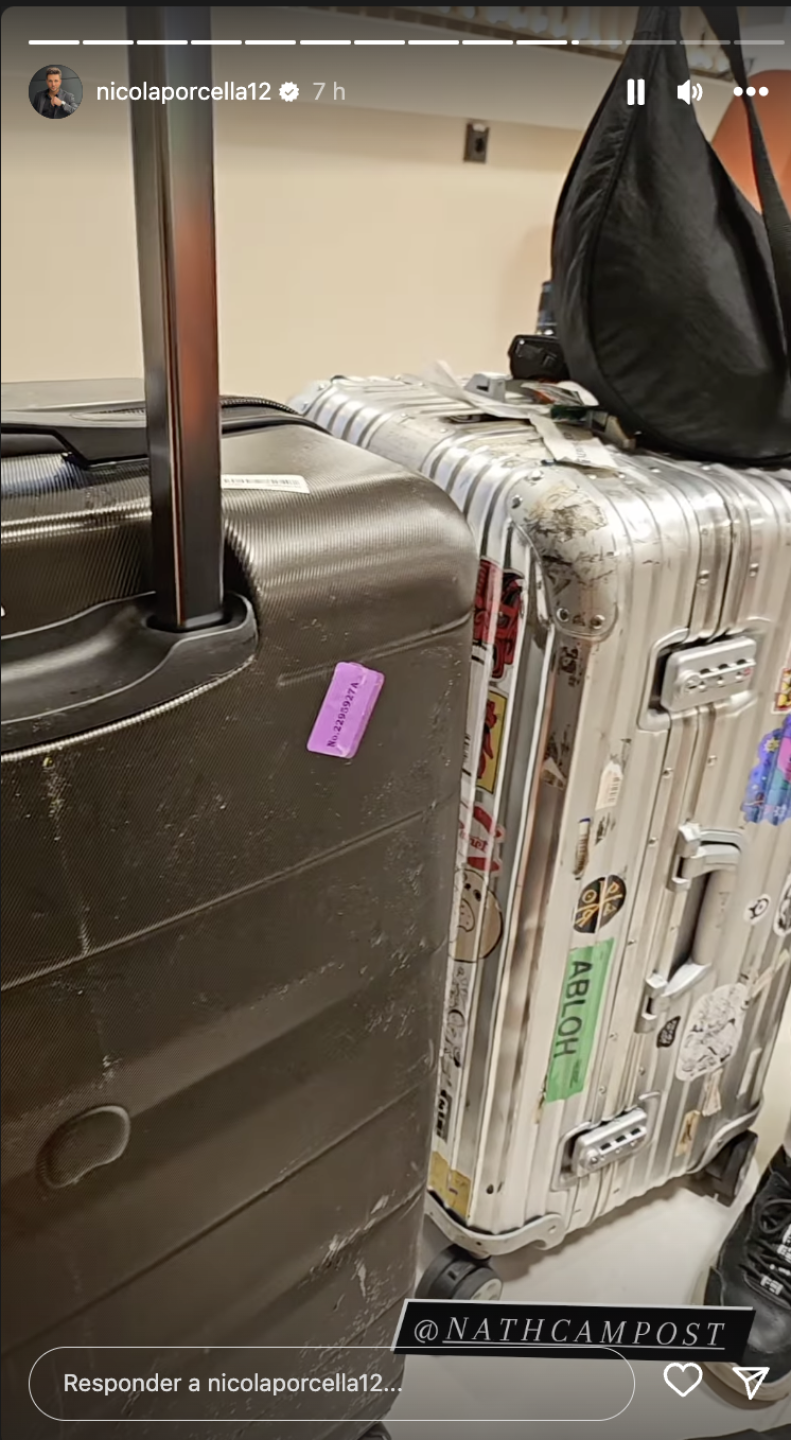 Aerolínea pierde maleta de Nicola Porcella ¡se quedó sin ropa!