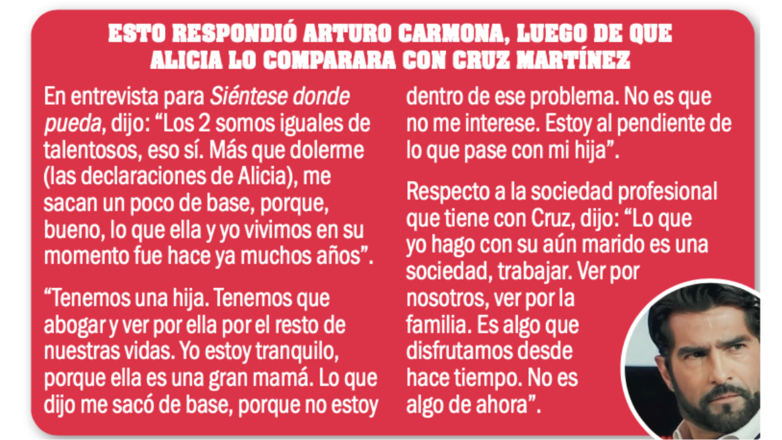 Arturo Carmona le responde a Alicia