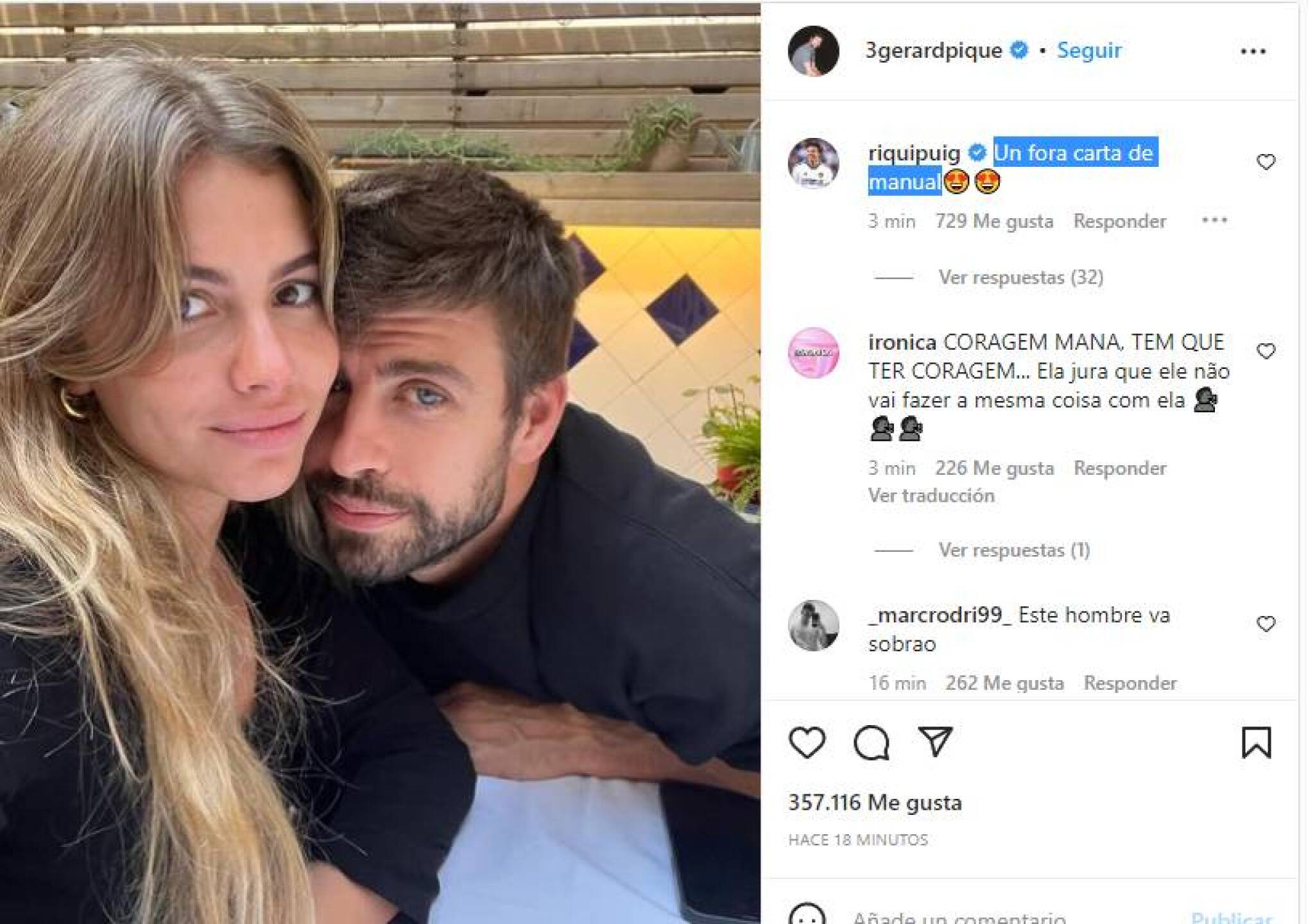 Gustavo Adolfo Infante aplaude a Piqué por gritar su amor y enfurece a las conductoras de DPM