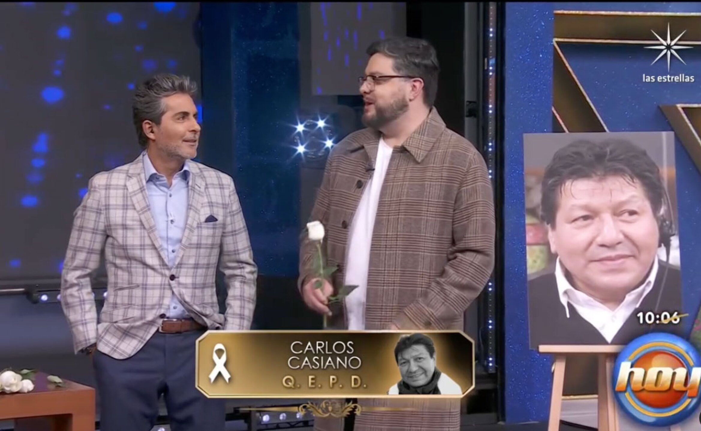 Raúl Araiza y Paul Stanley despidiendo a Casiano en Hoy