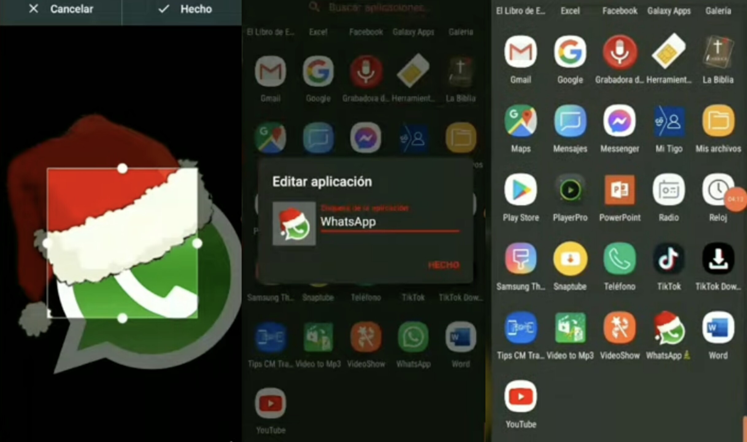 ¿Quieres poner un gorro de Navidad al ícono de WhatsApp?