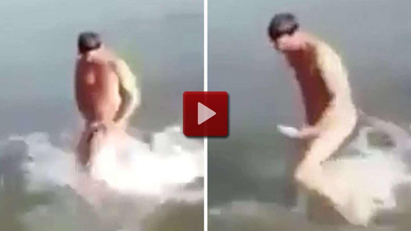 Pez pesca miembro de un hombre n.